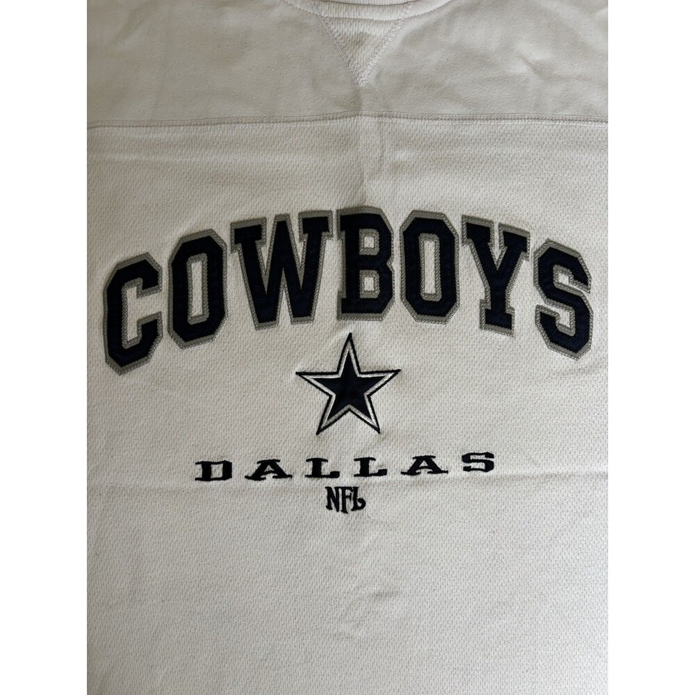Dallas Cowboys NFL Sleeveless Sweatshirt Jersey Mens XL White Mesh Logo